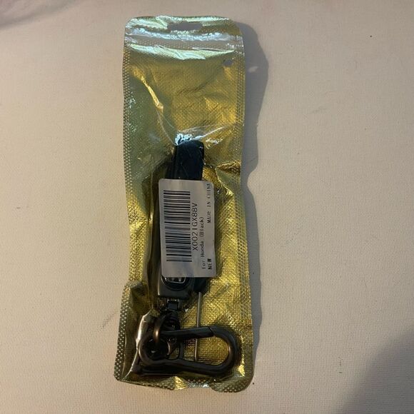 Honda Logo Key Fob Keychain in Black Leather NWT - Picture 4 of 4